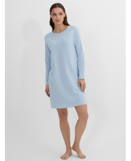 Платье горошек на голубом