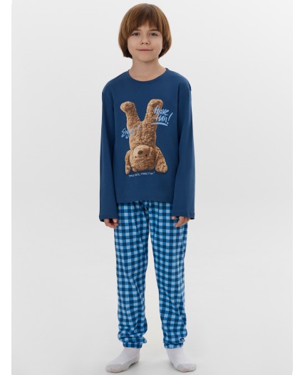 Комплект полуночно -синий +сине -голубая клетка