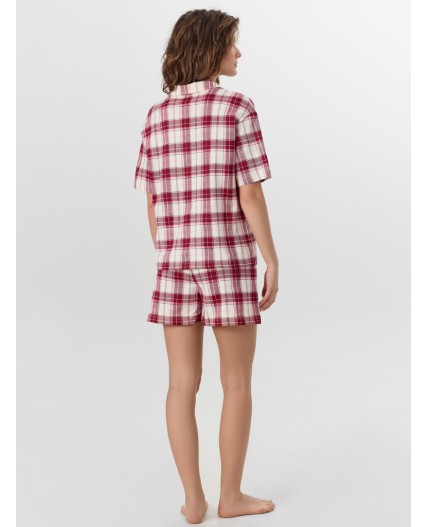 Комплект молочно -бордовая клетка