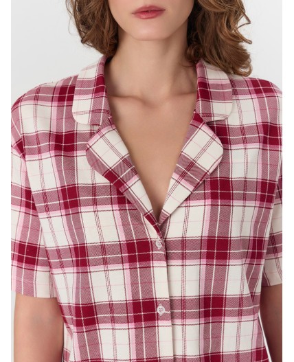 Комплект молочно -бордовая клетка