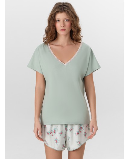 Комплект эдельвейс +веточки на мятном