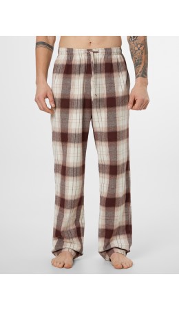 Брюки черная клетка на св.молочном