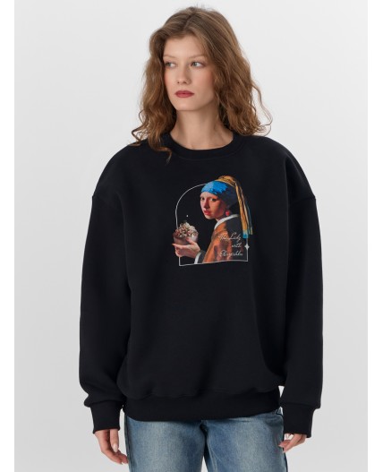 Свитшот черный +печать7