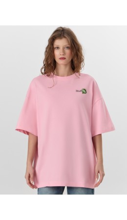 Футболка нежно -розовый +печать
