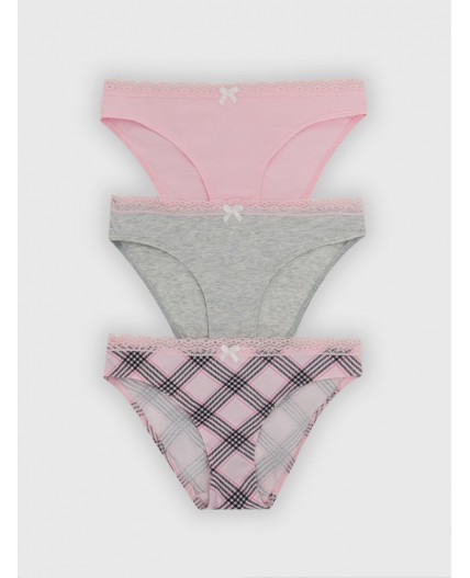 Трусы клетка черно -розовая