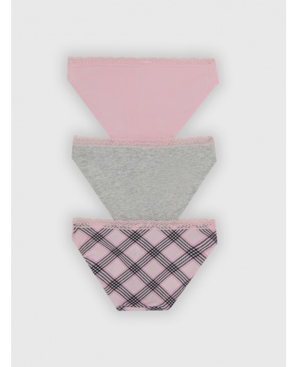 Трусы клетка черно -розовая