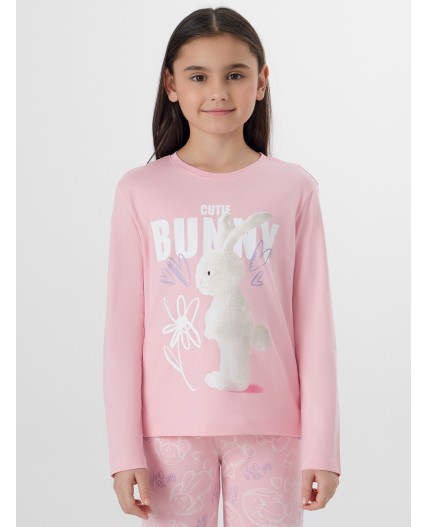 Комплект розовый +милые зайчики на розовом