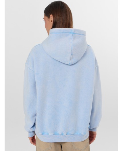 Худи ACID WASH голубой +печать