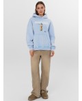 Худи ACID WASH голубой +печать