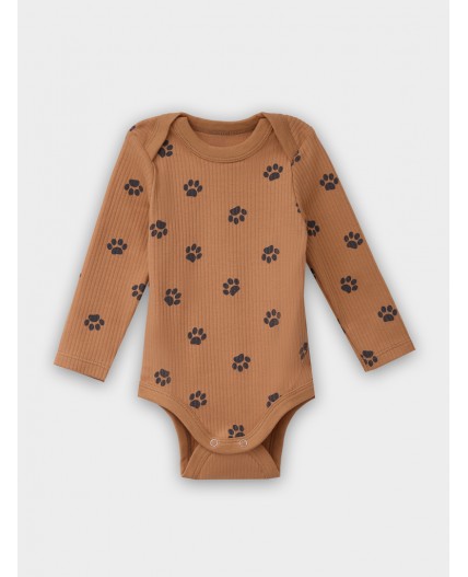 Боди пандочки на сером +лапки на охре