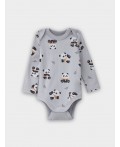 Боди пандочки на сером +лапки на охре