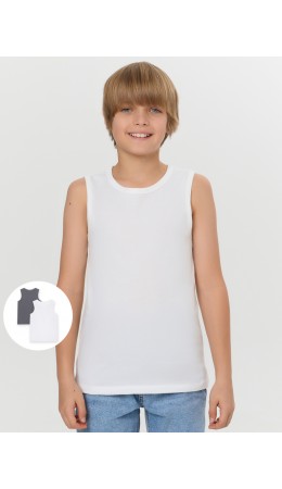 Майка белый +т.серый