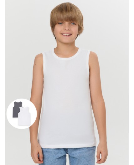 Майка белый +т.серый