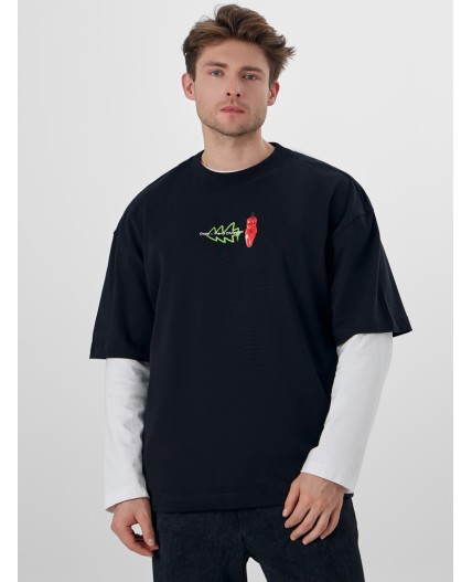 Футболка черный +печать4