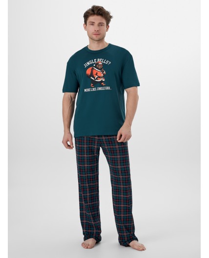 Комплект т.изумруд +НГ клетка на зеленом