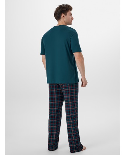 Комплект т.изумруд +НГ клетка на зеленом