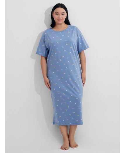 Сорочка бокальчики на синем