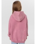 Худи ACID WASH пыльно -розовый +печать