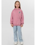 Худи ACID WASH пыльно -розовый +печать