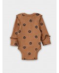 Боди пандочки на сером +лапки на охре