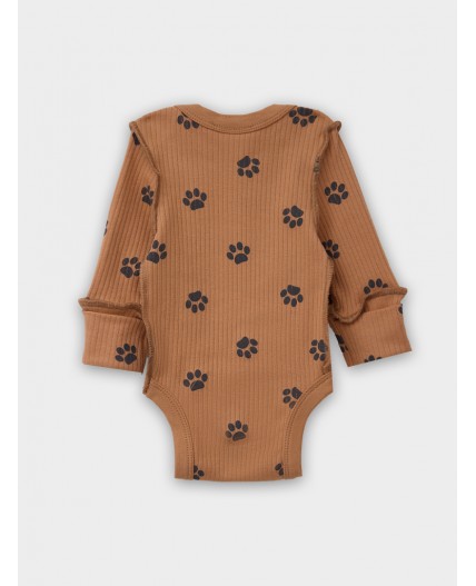 Боди пандочки на сером +лапки на охре