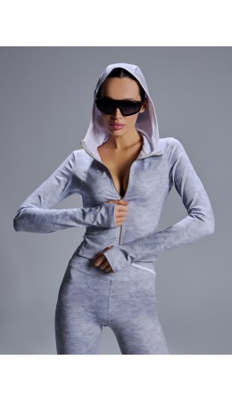 Толстовка серый меланж +печать