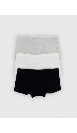 Трусы белый + серый меланж 4306-А +черный