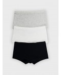Трусы белый + серый меланж 4306-А +черный