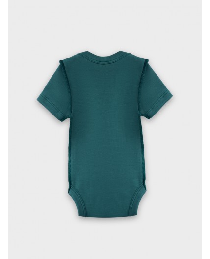 Боди НГ мишутки на бежевом +изумруд