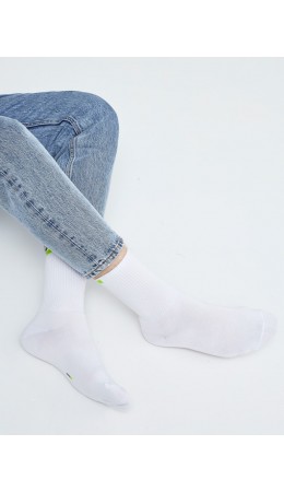 Носки белый /салатовый