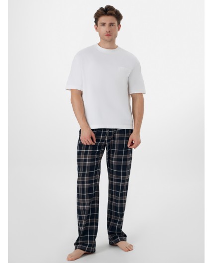 Брюки клетка черная