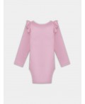 Боди розовый +серый