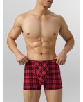 Трусы черная клетка на красном