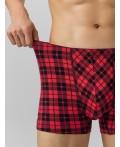Трусы черная клетка на красном