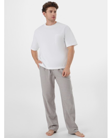 Брюки клетка на кофейном