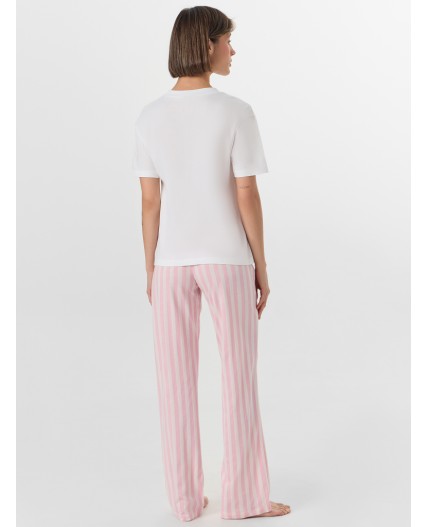 Комплект белый +розовая полоска