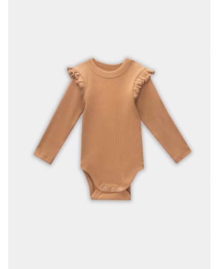 Боди молочный +охра