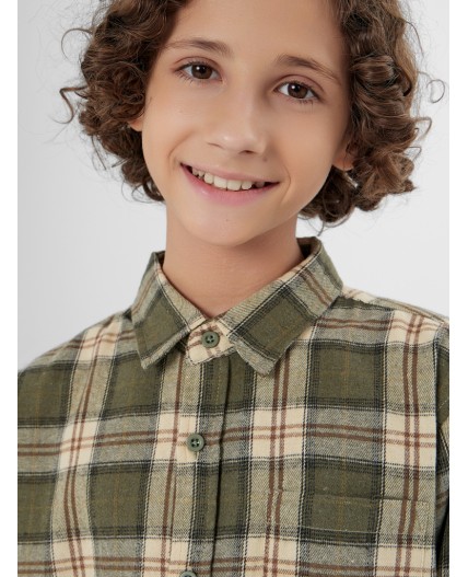 Рубашка зеленая клетка