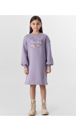 Платье лиловый +печать1