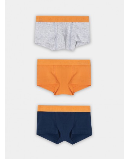 Трусы оранжевый +серый меланж 4306-А +синий