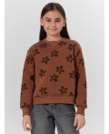 Свитшот цветочки на коричневом