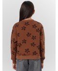 Свитшот цветочки на коричневом