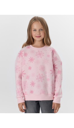 Свитшот снежинки на розовом нектаре