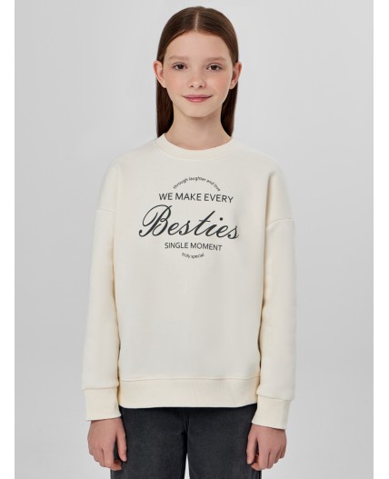 Свитшот молочный +печать1