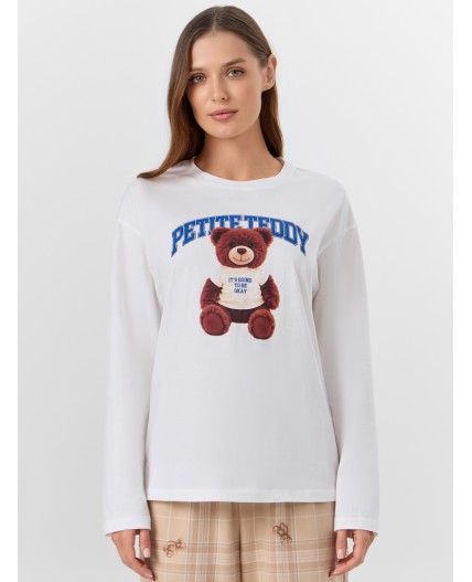 Комплект белый +клетка с мишки на песочном