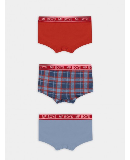 Трусы серо -голубой +ярко -красный +красно -синяя клетка