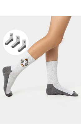 Носки св.серый меланж-3/