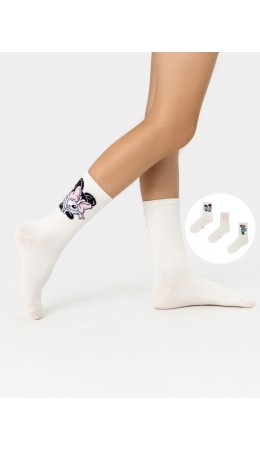 Носки молочный-3/