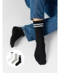 Носки черный /белый /св.сер.меланж/