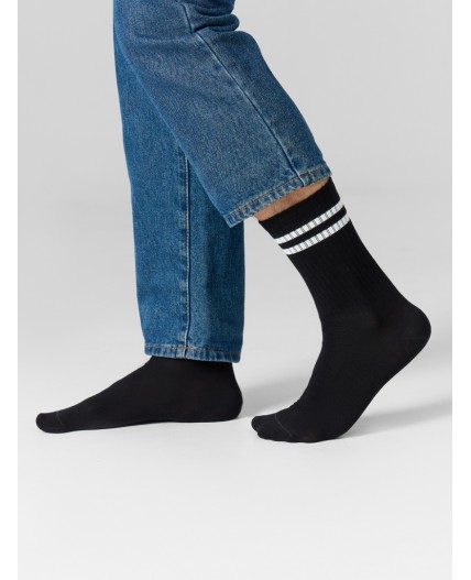 Носки черный /белый /св.сер.меланж/